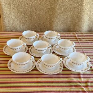 Corelle Vintage Golden Butterfly hook cup set for 8.